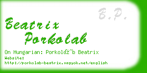 beatrix porkolab business card